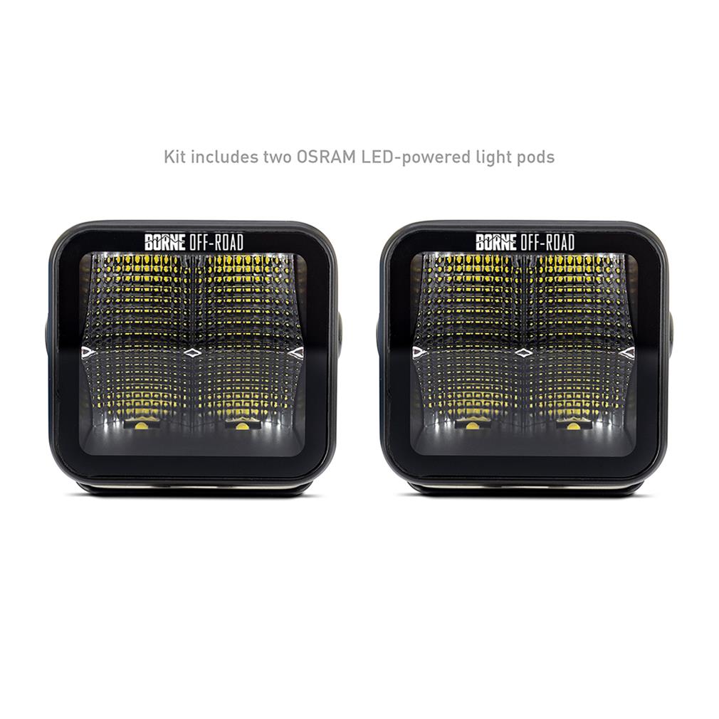 Borne Off-Road Light Pods (Kit of 2) 3x3 Flood thumbnail 3