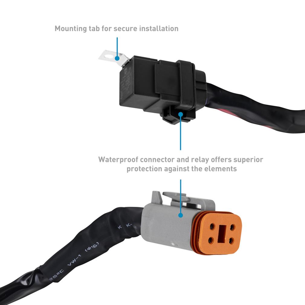 Borne Off-Road Light Bar Wire Harness For 10-20in Bar thumbnail 4