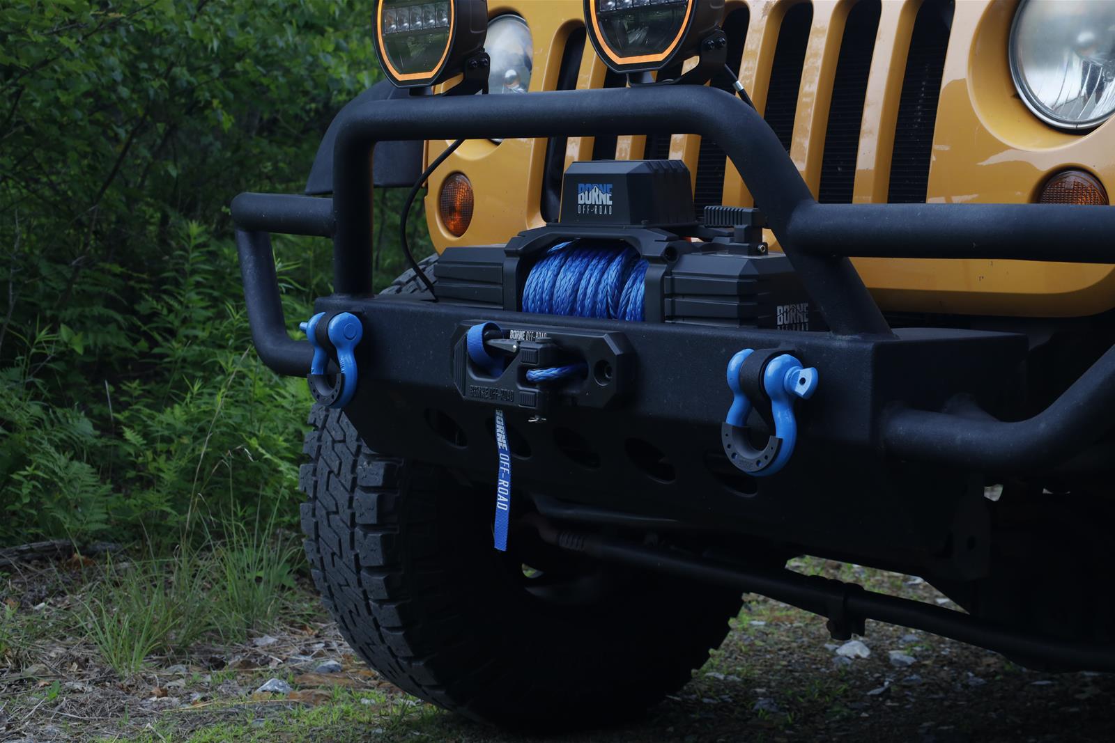12,000 lbs. Borne Off-Road 12k Winch BNWN-12-SBL Winch, Electric, lb. Rating, 12 V, Hawse Fairlead, 3-Stage Planetary Gear, Blue Synthetic Rope, 3/8 in. Diameter, Wired/Wireless Remote, Each