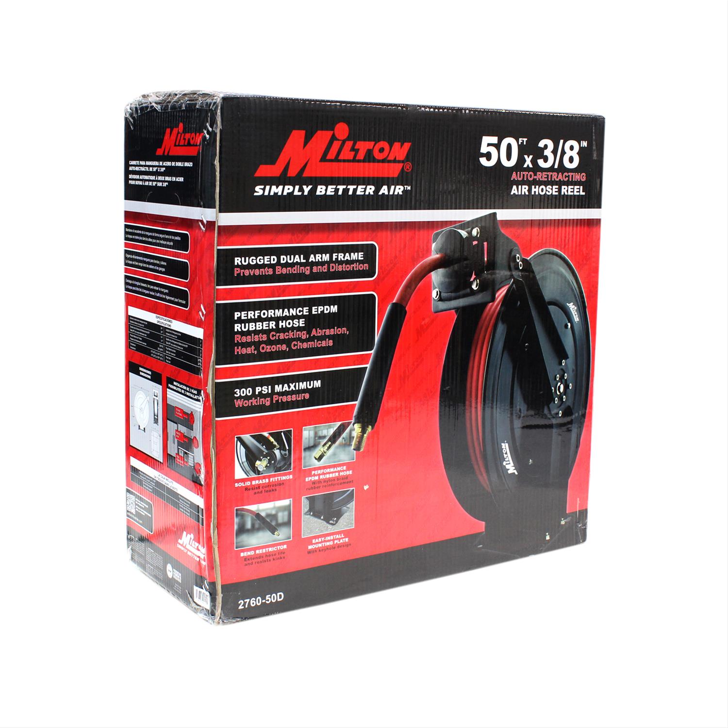 Milton Industries 276050D Milton DualArm AutoRetractable Air Hose