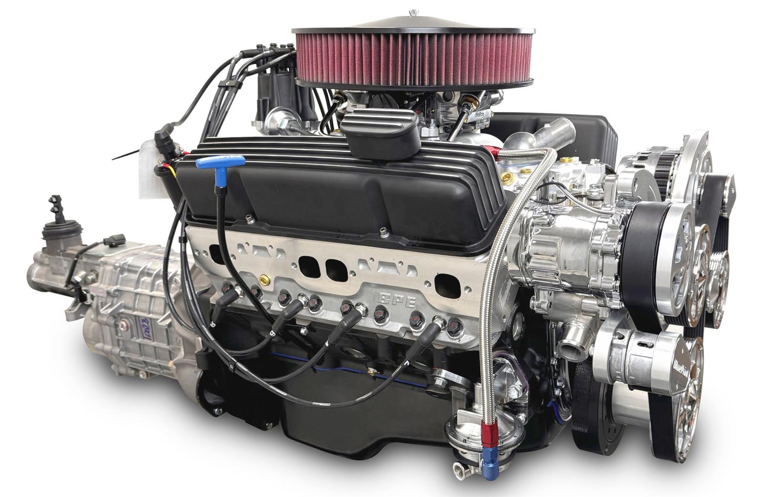 BluePrint Engines Engine and Transmission Combos B383KTKX 383 c.i. Standard Edition Builder Series, Carbureted, TKX Manual w/Polished Pulley Kit. Incl. 30 month/50,000 warranty & Dyno