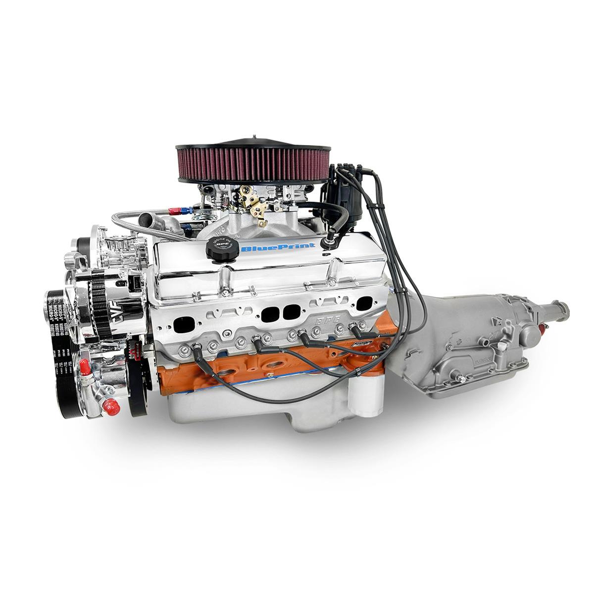 BluePrint Builder Series 427/540HP Standard Edition Carbureted Crate Engine and 700R4 Trans Combos B427K700 427 c.i. Series, Carbureted, Automatic Transmission /w Polished Pulley Kit. Incl. 30 month/50,000 warranty & Dyno thumbnail 3