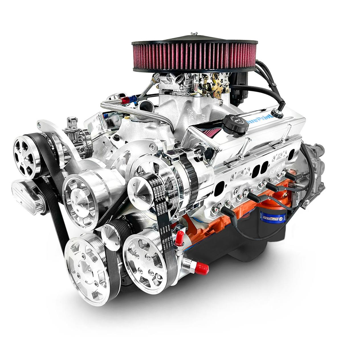 BluePrint Builder Series 454/563HP Standard Edition Carbureted Crate Engine and 700R4 Trans Combos B454K700 454 c.i. Series, Carbureted, Automatic Transmission /w Polished Pulley Kit. Incl. 30 month/50,000 warranty & Dyno thumbnail 2