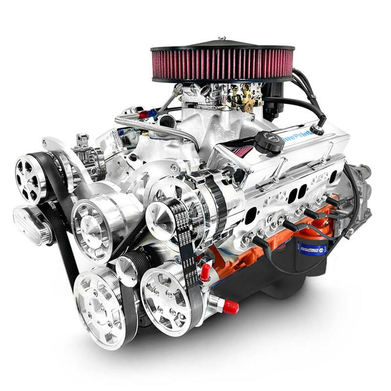 BluePrint Builder Series 454/563HP Standard Edition Carbureted Crate Engine and TKX Trans Combos B454KTKX 454 c.i. Series, Carbureted, Manual Transmission /w Polished Pulley Kit. Incl. 30 month/50,000 warranty & Dyno