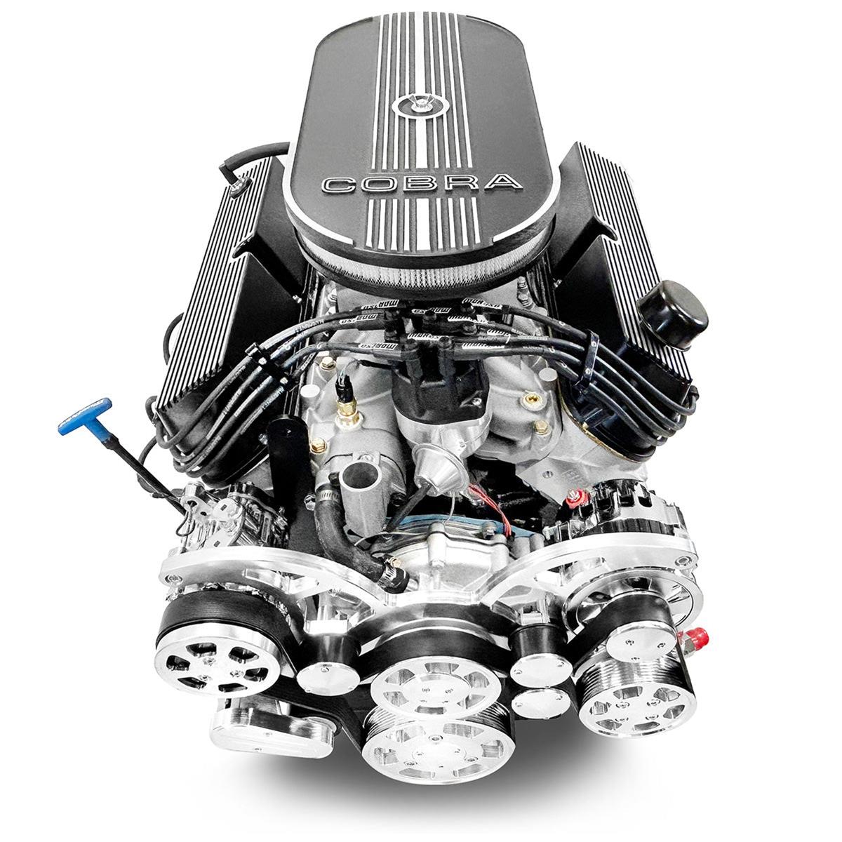 BluePrint Builder Series 427W/541HP Cobra Edition Carbureted Crate Engine and 4R70W Trans Combos BF427K4R7C 427 c.i. Series, Carbureted, Automatic Transmission w/Polished Pulley Kit. Incl. 30 months/50,000 warranty & Dyno thumbnail 2