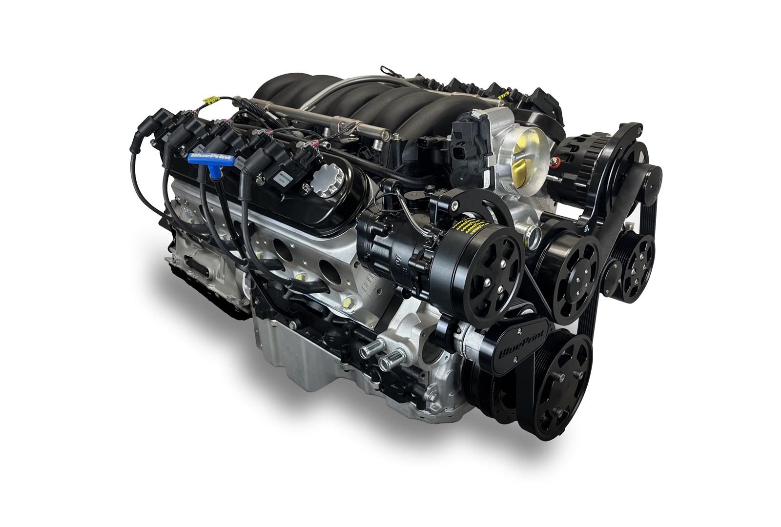 BluePrint Engines Engine and Transmission Combos BLS3763KBZF 376 c.i. GM LS Compatible Builder Series - Standard Edition - Fuel Injected - ZF Automatic - Black Pulley Kit thumbnail 2