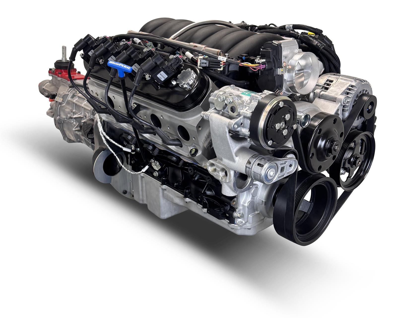 BluePrint Builder Series LS376/530HP Standard Edition EFI Crate Engine and T56 Trans Combos BLS3763KT56 376 c.i. LS Iron Block Edition, Fuel Injected, Manual Transmission w/ Polished Pulley Kit