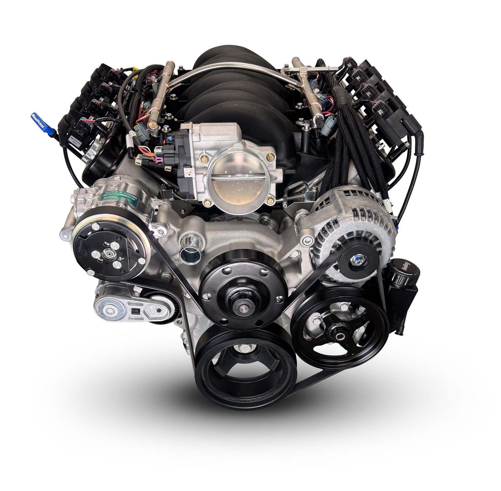 BluePrint Builder Series LS376/530HP Standard Edition EFI Crate Engine and 4L65/70E Trans Combos BLS3768K4L7 376 c.i. LS Iron Block Edition, Fuel Injected, Automatic Transmission w/ Polished Pulley Kit thumbnail 4