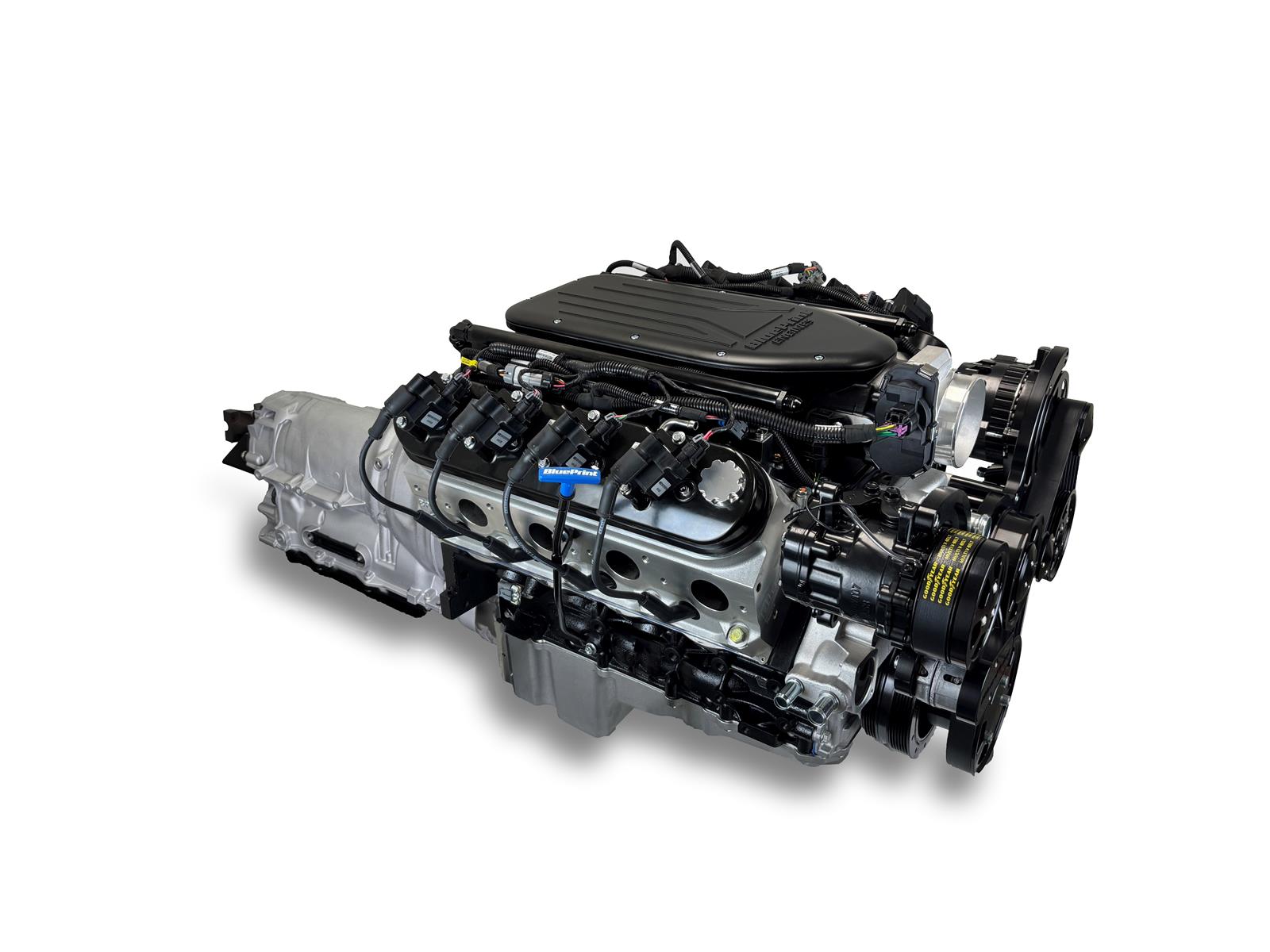BluePrint Engines Engine and Transmission Combos BLS3768KBZF 376 c.i. GM LS Compatible Builder Series - Standard Edition - Fuel Injected - ZF Automatic - Black Pulley Kit thumbnail 2