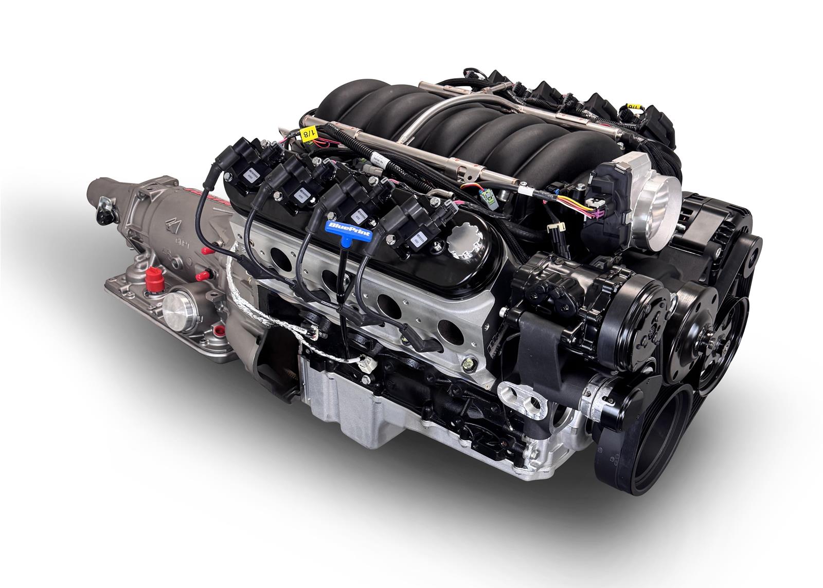 BluePrint Engines Engine and Transmission Combos BLS4273KB4L7 427 c.i. LS Builder Series Iron Block Standard Edition, Fuel Injected, 4L65/70E Automatic w/ Black Pulley Kit thumbnail 6