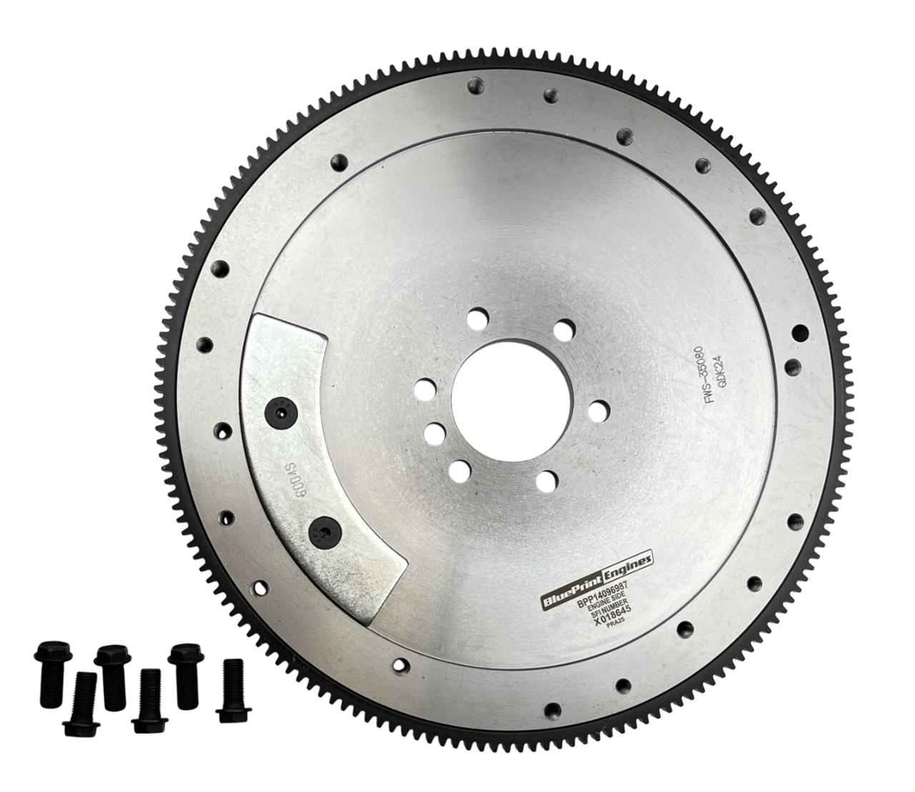 BluePrint Engines Flywheels BPP14096987 168-Tooth Steel SFI 14" Flywheel - 1-Piece Rear Main Seal - External Balance 42.5oz Imbalance - GM Compatible