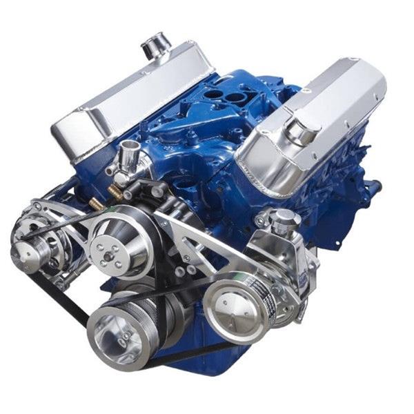 BluePrint Engines Accessory Drive Systems BPP351FDPS3 SBF 351W FRONT ACCESSORY DRIVE, DUAL-BELT QUICK SERPENTINE W/ ALT, PS, WP, BRACKETS, BOLTS