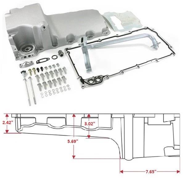BluePrint Engines Oil Pans BPP81074 Pan LS Pan Swap Kit, Rear Sump Pan Kit for Muscle Car / Truck Engine Swap