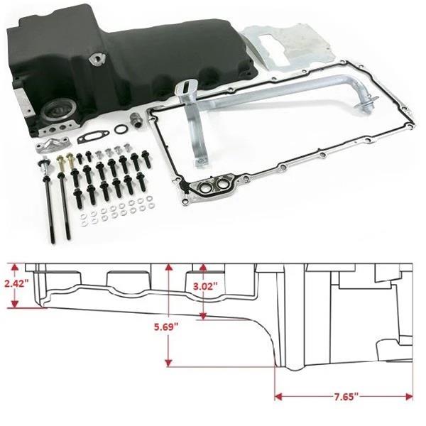 BluePrint Engines Oil Pans BPP81074BK Pan LS Pan Swap Kit, Rear Sump Pan Kit for Muscle Car / Truck Engine Swap, Black