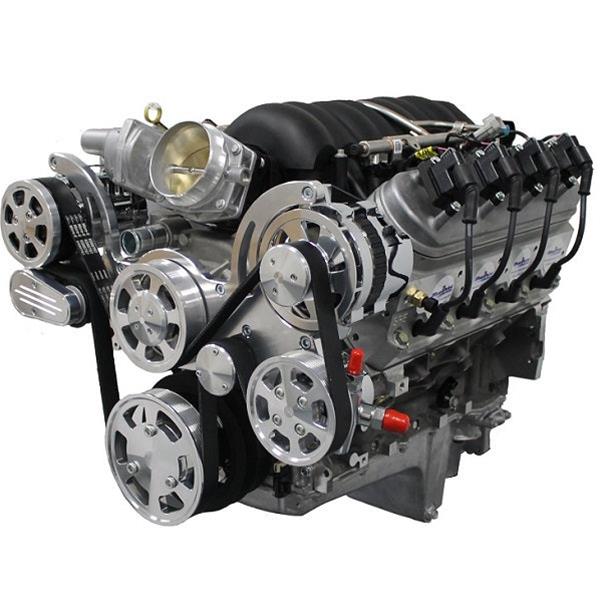 BluePrint Engines Accessory Drive Systems BPPLSFDPS Pulley Kit, Serpentine, Aluminum, Polished, Type 2, Power Steering Pump, Alternator, Water Pump, Chevrolet, LS, Kit