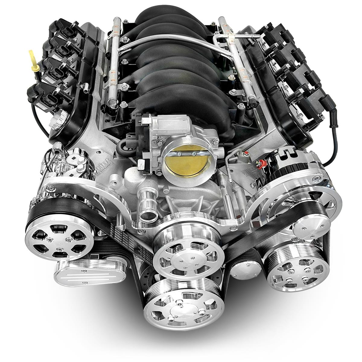 BluePrint Engines Pro Series Chevy LS 427 C.I.D. 605 HP EFI Base Dressed Long Block Crate PSLS4273CTFK Engine c.i. GM Style Proseries Iron Block, GM Intake, BPE Pulley Kit