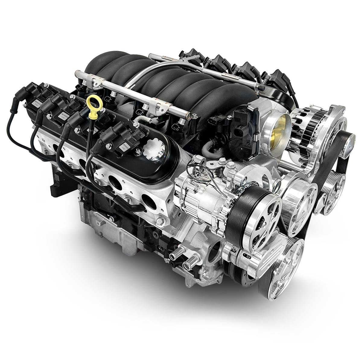 BluePrint Engines Pro Series Chevy LS 427 C.I.D. 605 HP EFI Base Dressed Long Block Crate PSLS4273CTFK Engine c.i. GM Style Proseries Iron Block, GM Intake, BPE Pulley Kit thumbnail 2