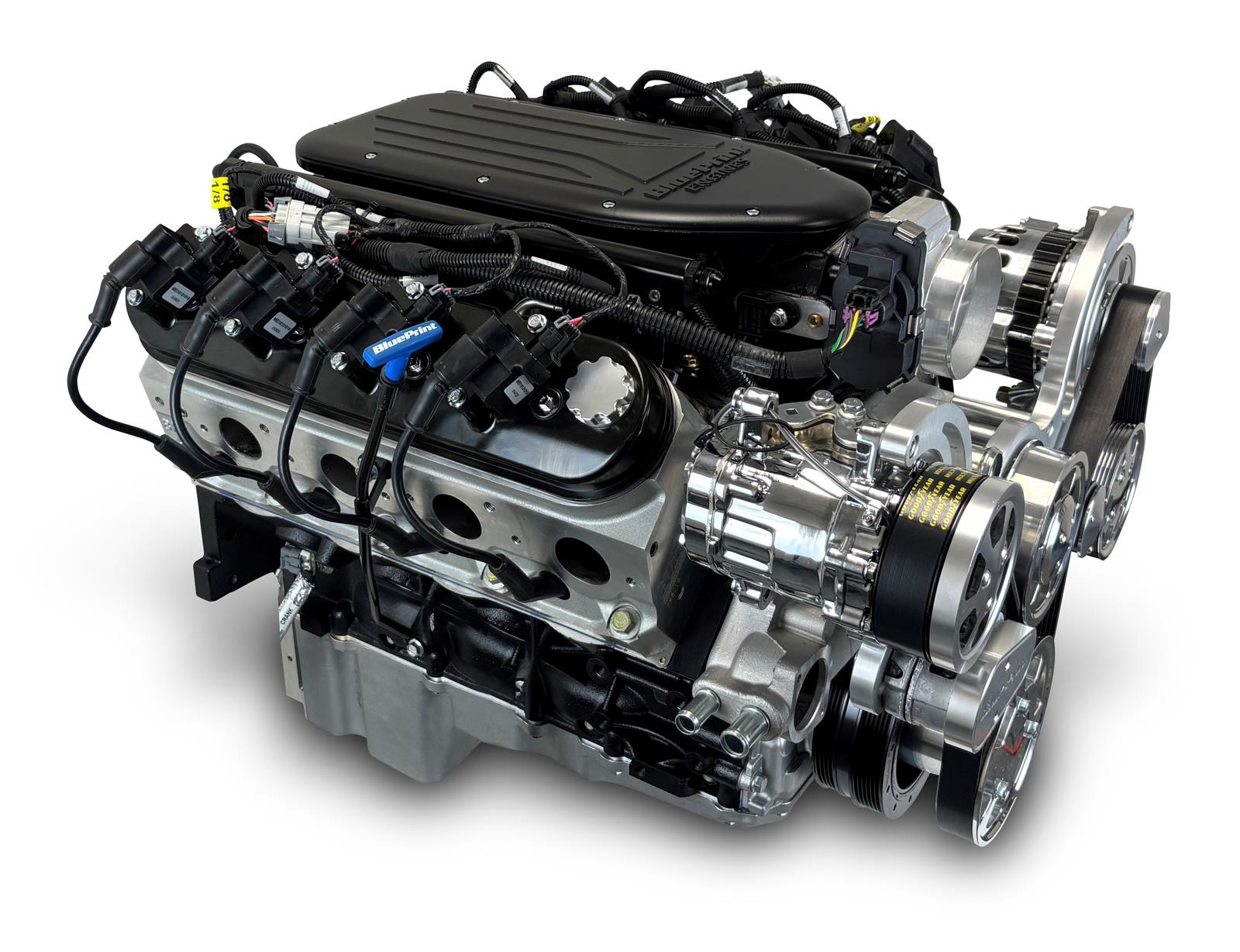 BluePrint Engines Pro Series Chevy 427 C.I.D. 605 HP Dressed Stroker Long Block Crate PSLS4278CTFK Engine, Stroker, GM LS Compatible Engine, Deluxe Dressed, Fuel Injected, with Polished Pulley Kit, Chevy, Each thumbnail 4