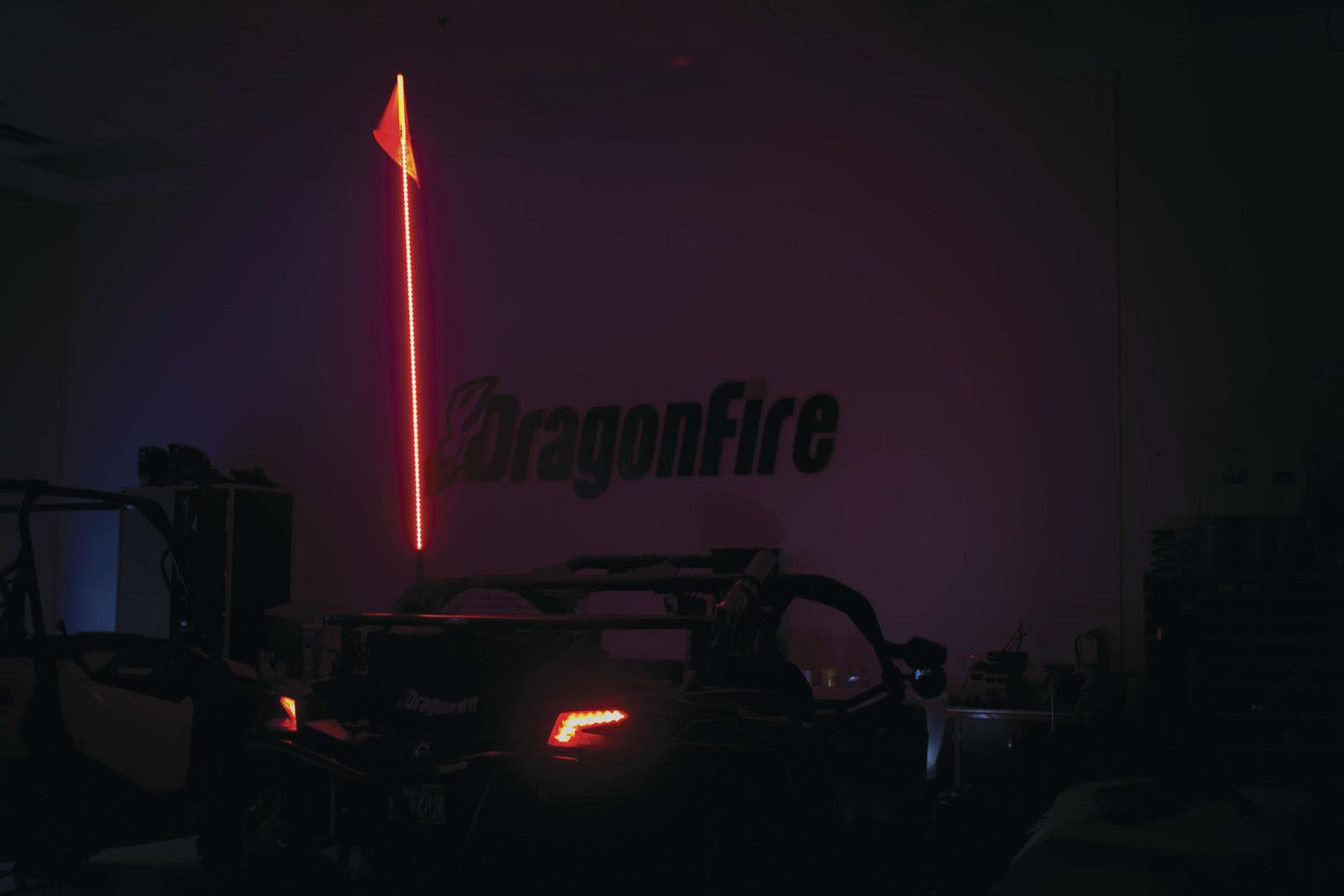 4in Dragonfire Racing LED Whip Light with Remote Clear