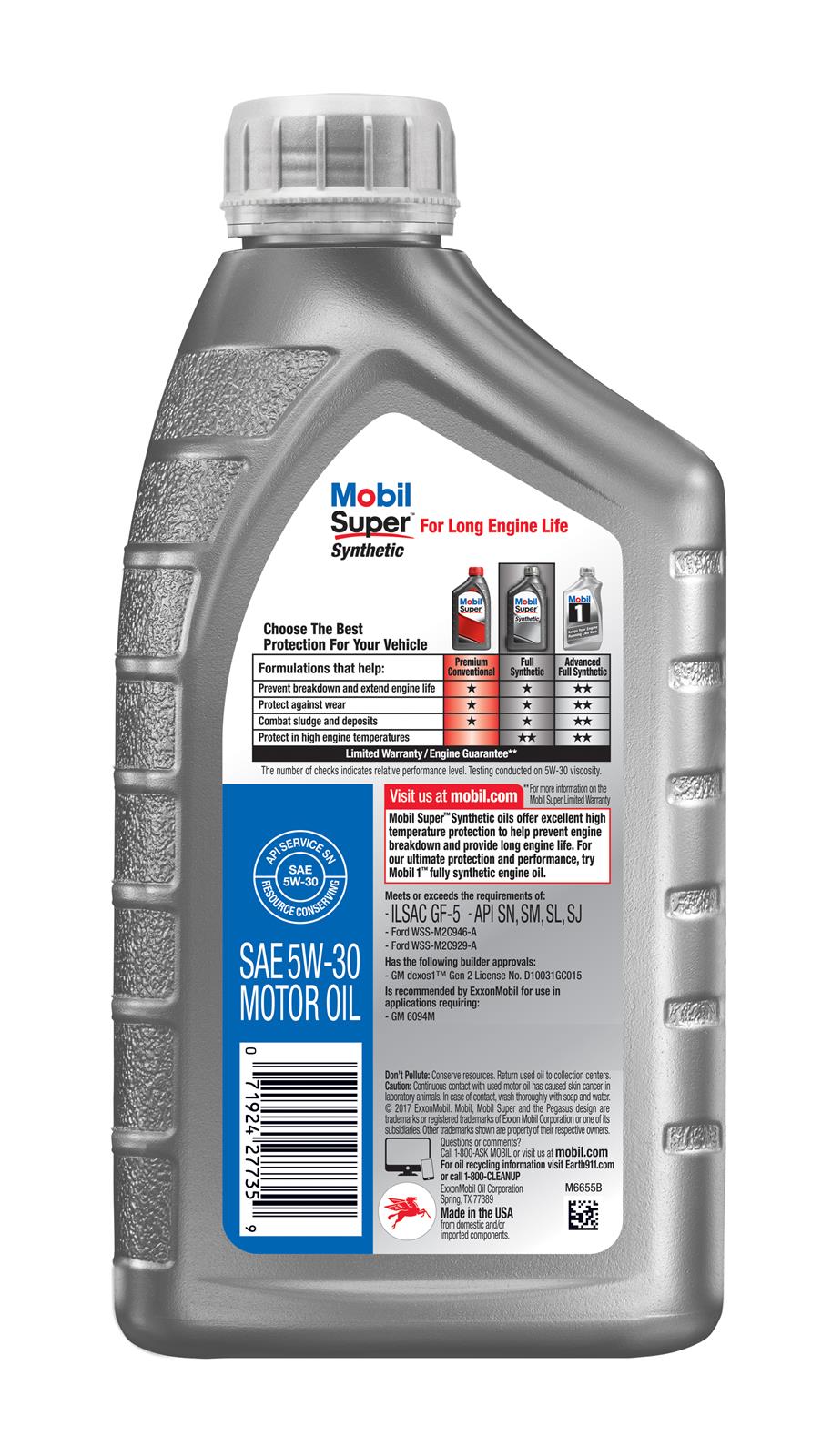 Mobil 113938 Mobil Super Synthetic Motor Oil | Summit Racing