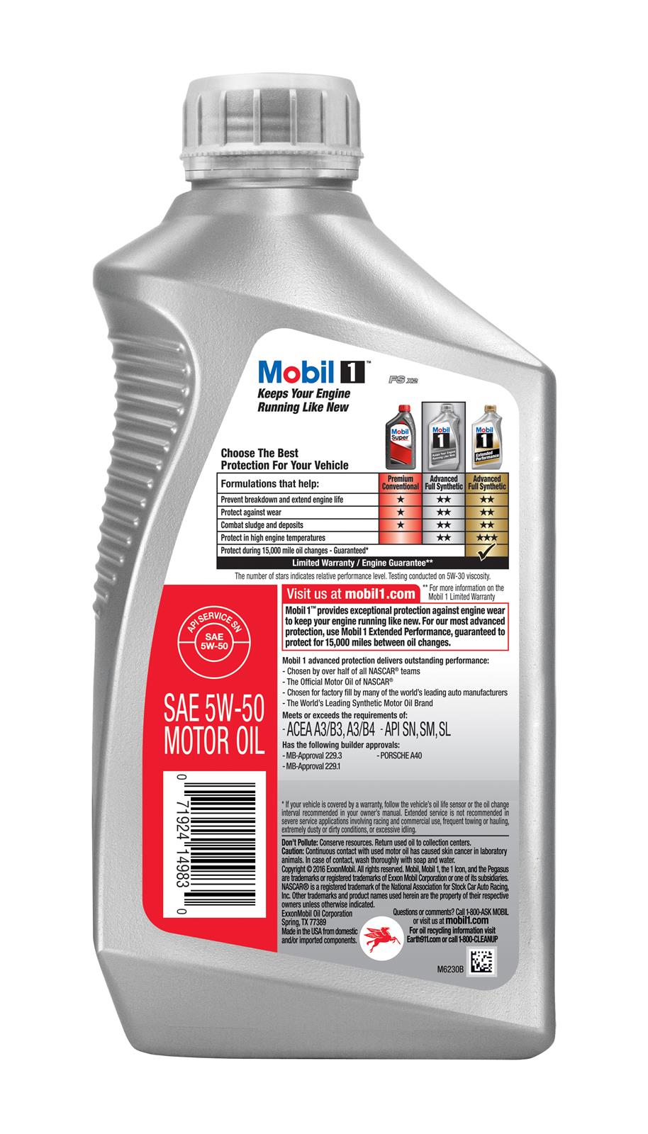 Mobil 122075 Mobil 1 FS X2 Motor Oil | Summit Racing