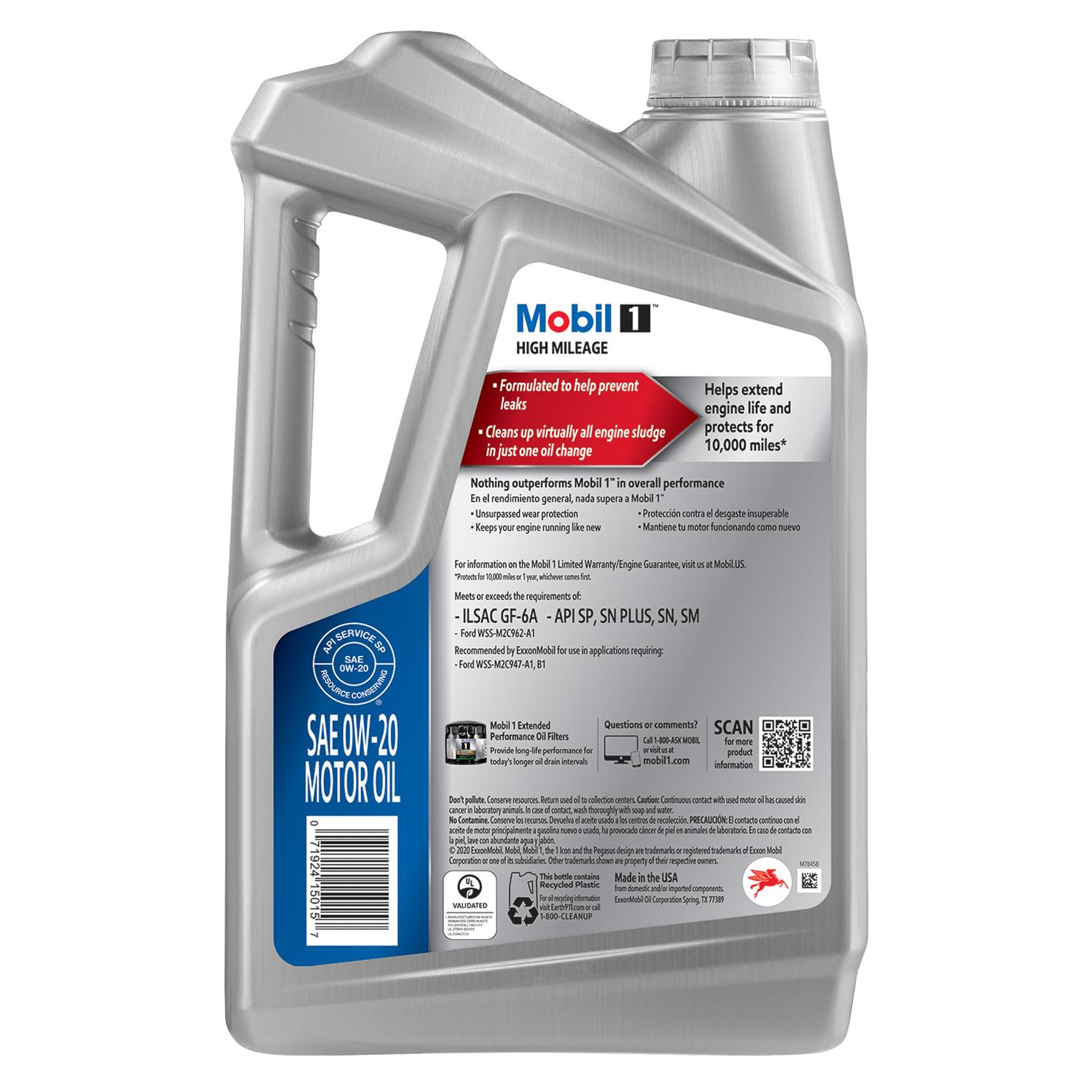Mobil 122536 Mobil 1 High Mileage Motor Oil | Summit Racing