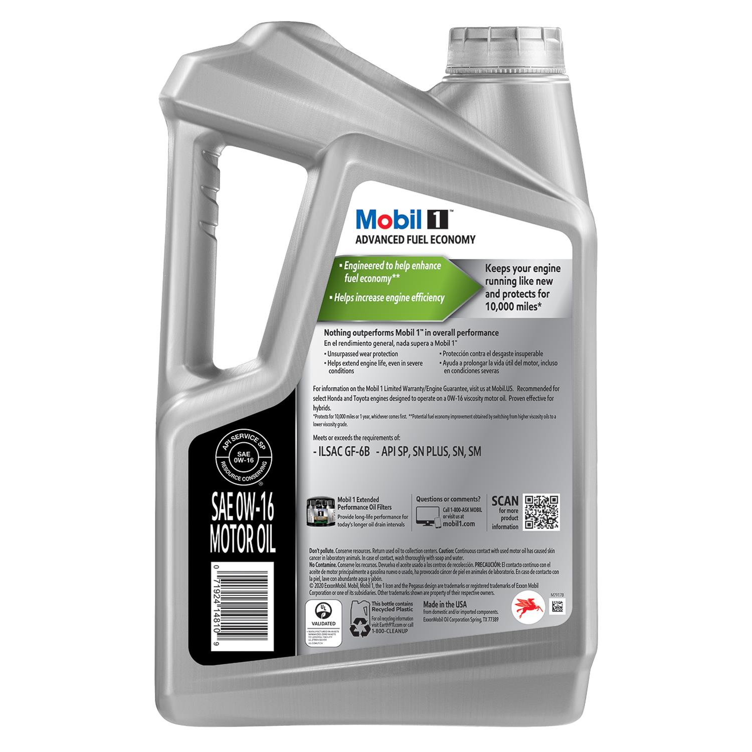 Mobil 124322 Mobil 1 Advanced Fuel Economy Motor Oil | Summit Racing