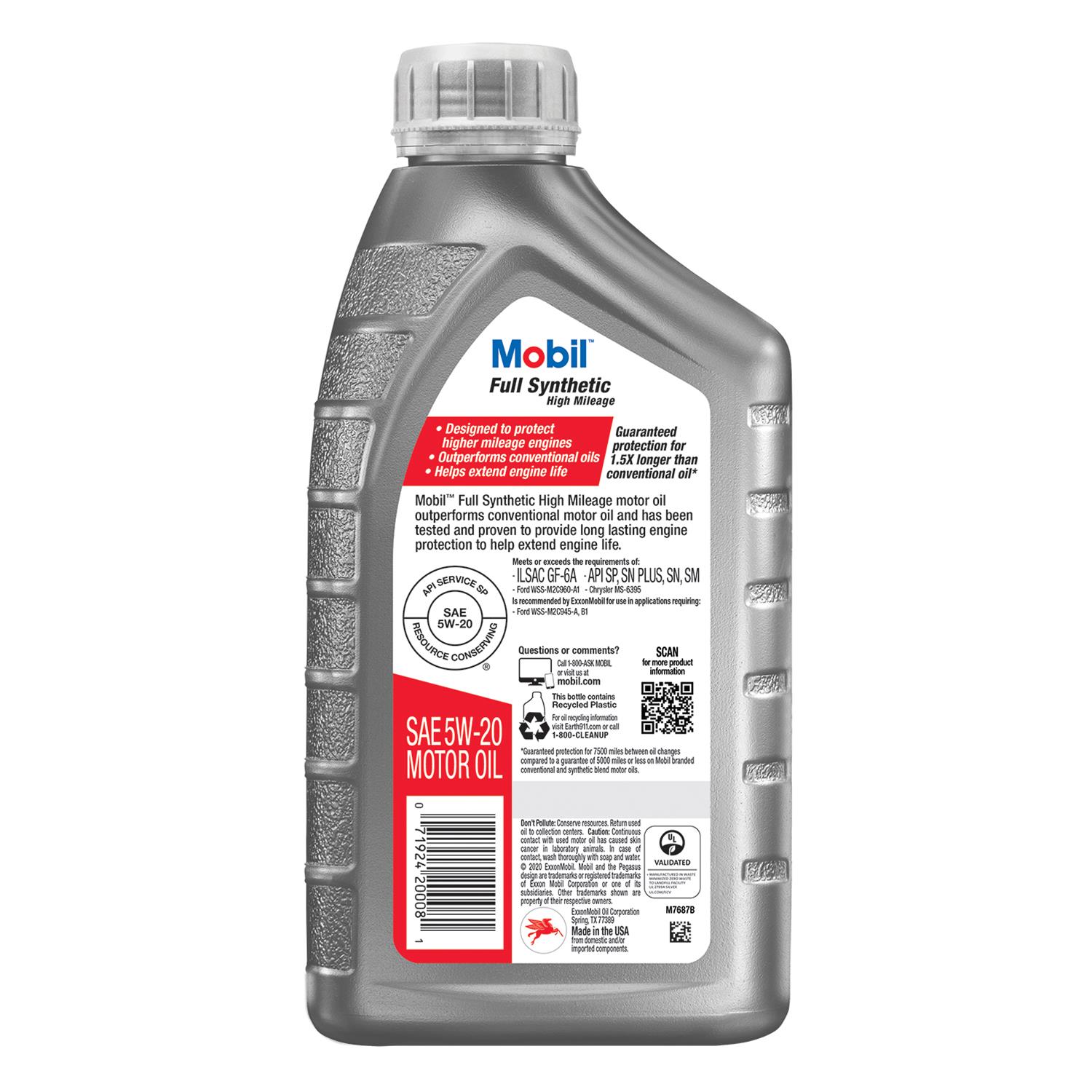 Mobil 125202 Mobil Full Synthetic High Mileage Motor Oil | Summit