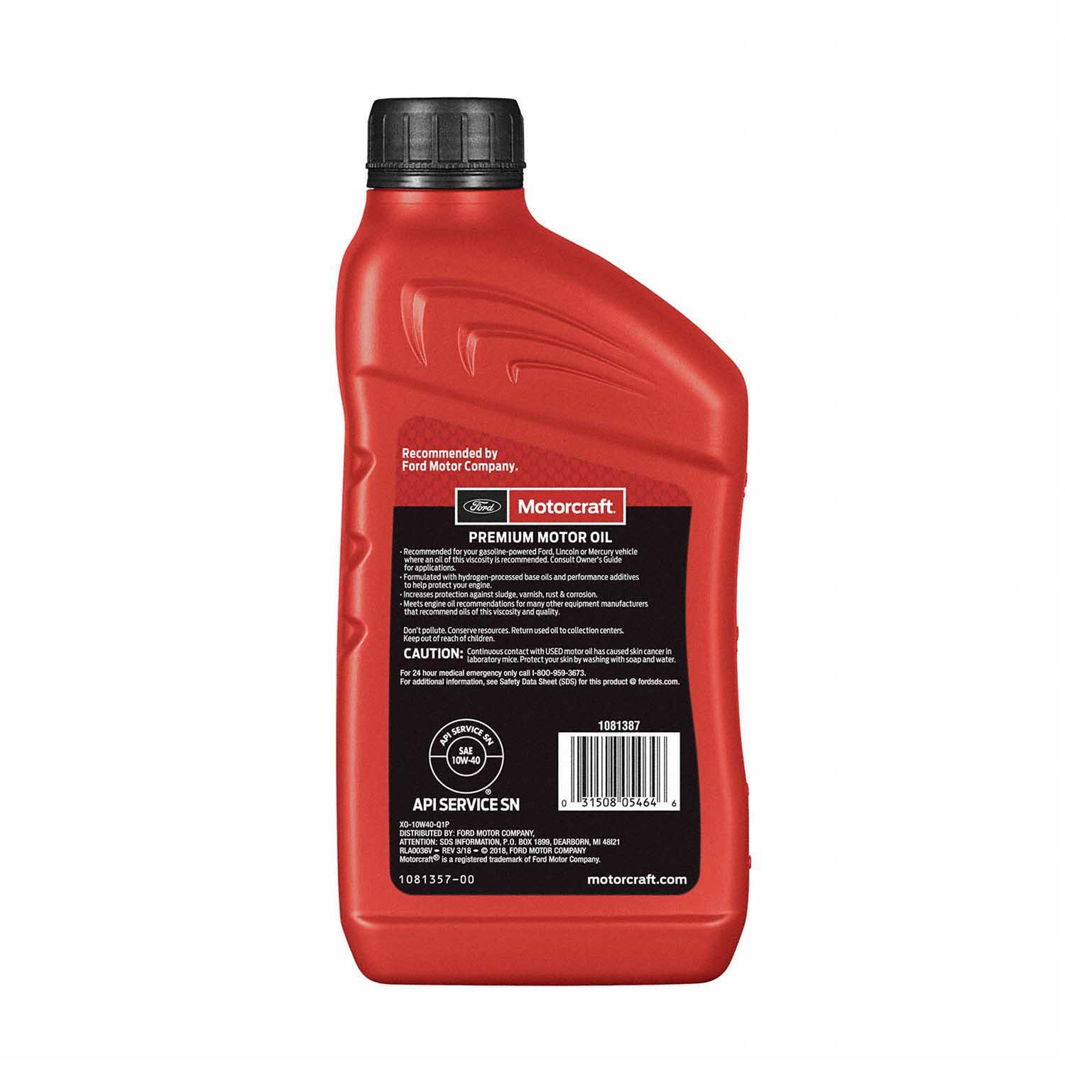 Motorcraft XO10W40Q1P Motorcraft Premium Motor Oil | Summit Racing