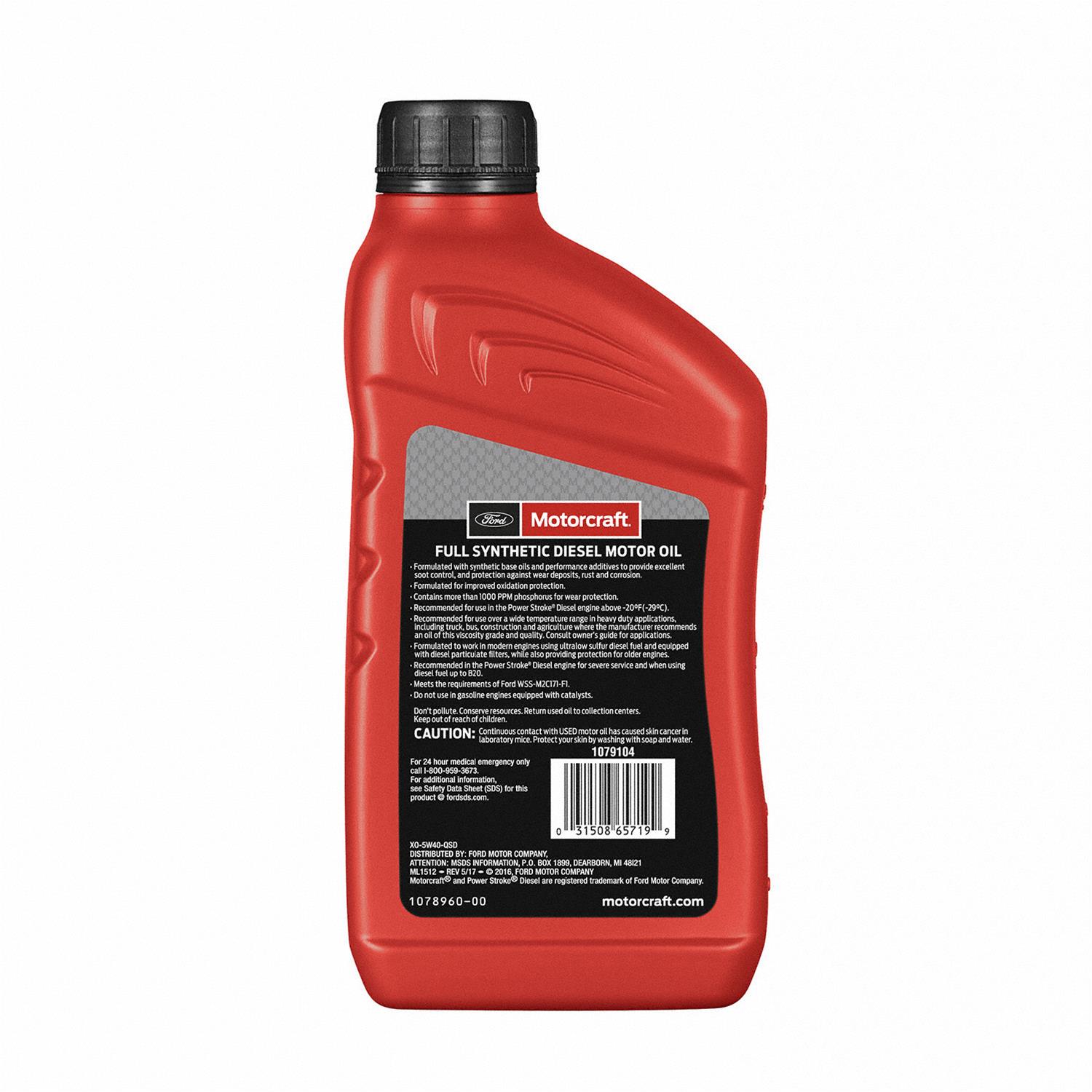 Motorcraft XO5W40QSD Motorcraft Synthetic Diesel Motor Oil | Summit Racing