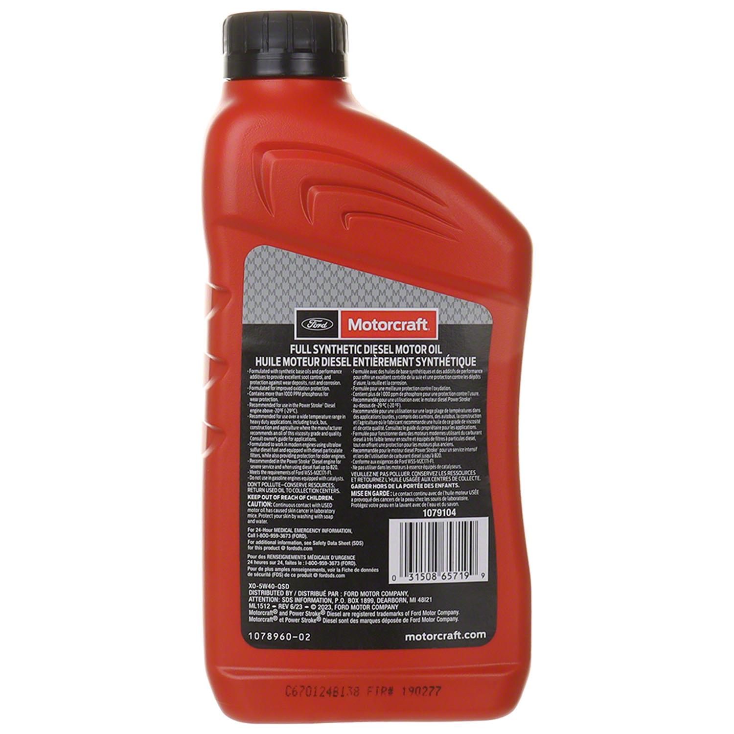 Motorcraft XO5W40QSD Motorcraft Synthetic Diesel Motor Oil