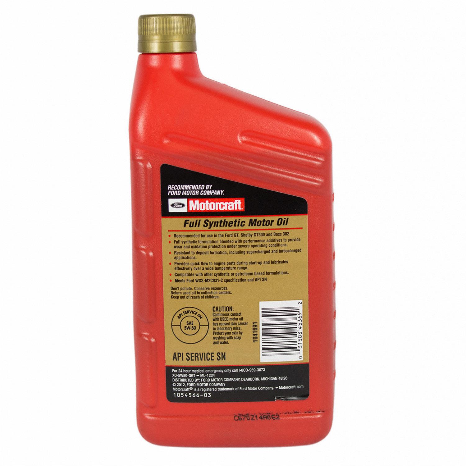 Motorcraft XO5W50QGT Motorcraft Synthetic Motor Oil | Summit Racing