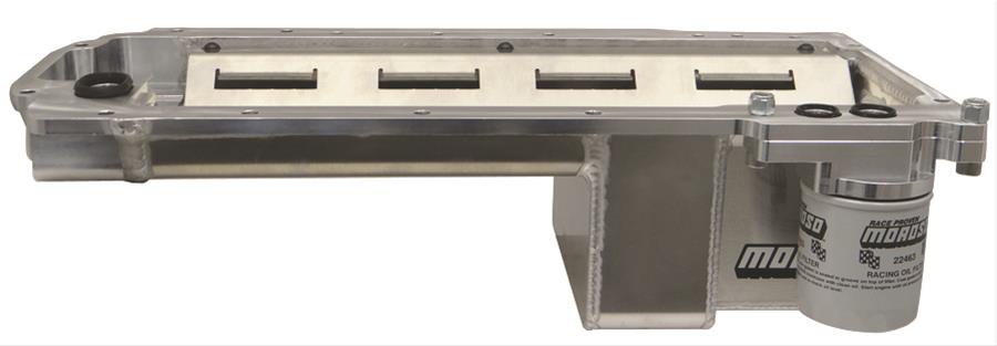 Moroso GM LT Swap (w/Rear Sump & Spin-On Oil Filter Adapter) Wet Sump 5qt 5-7/8in Aluminum Oil Pan thumbnail 2