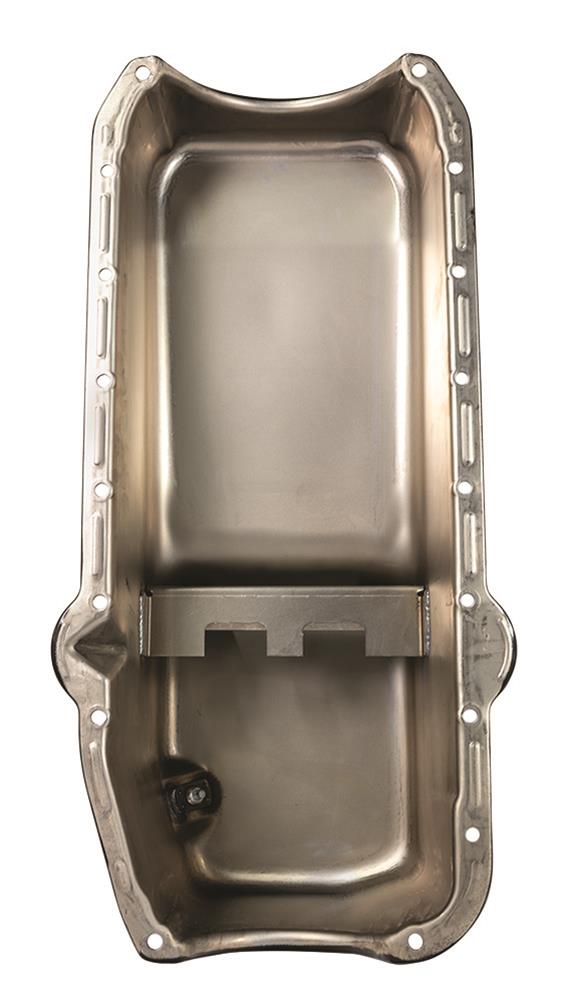 Moroso Pre-80 Chevrolet Small Block (w/Driver Side Dipstick) Wet Sump 5qt 7.5in Steel Oil Pan - Blk thumbnail 3