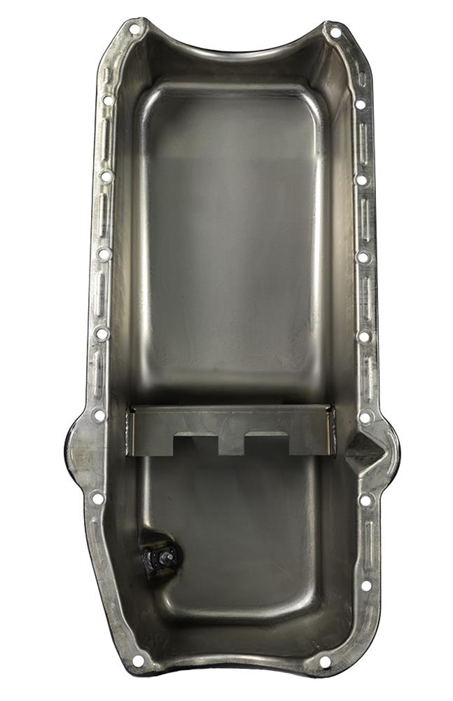 Moroso 80-85 Chevrolet Small Block (w/Pssngr Side Dipstick) Wet Sump 5qt 7.5in Steel Oil Pan - Black thumbnail 3