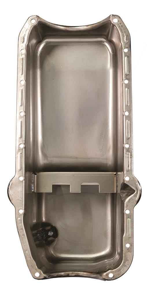 Moroso 80-85 Chevrolet SBC (w/Passenger Side Dipstick) Wet Sump 6qt 8.25in Steel Oil Pan - Blk thumbnail 3