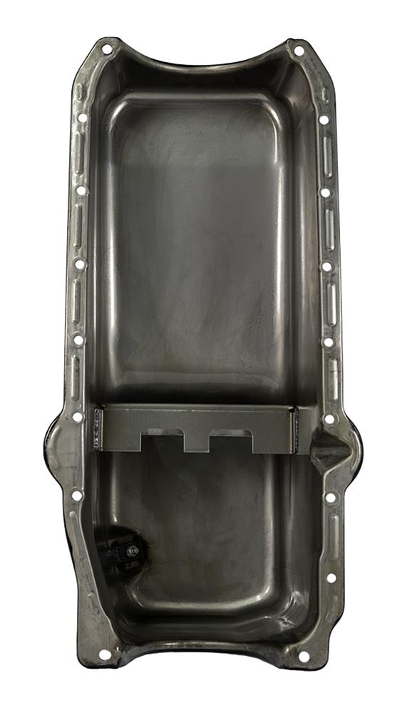 Moroso 1986+ Chevrolet SBC (w/Passenger Side Dipstick) Wet Sump 6qt 8.25in Steel Oil Pan - Black thumbnail 3