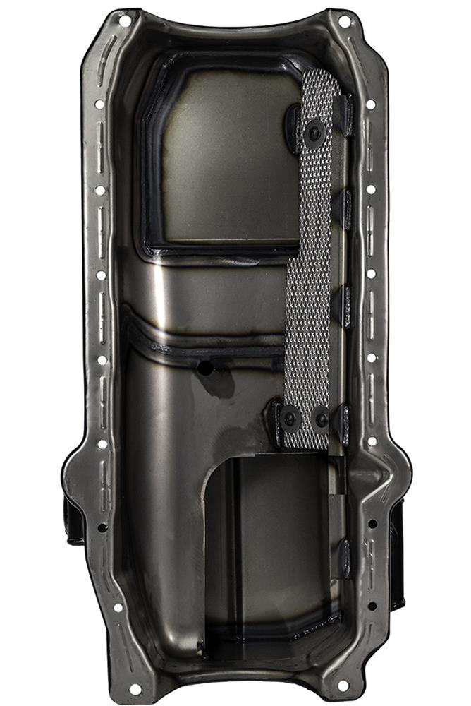 Moroso 86-Up Chevrolet SBC (w/Passenger Side Dipstick) Wet Sump 5.5qt 7.5in Steel Oil Pan - Black thumbnail 3