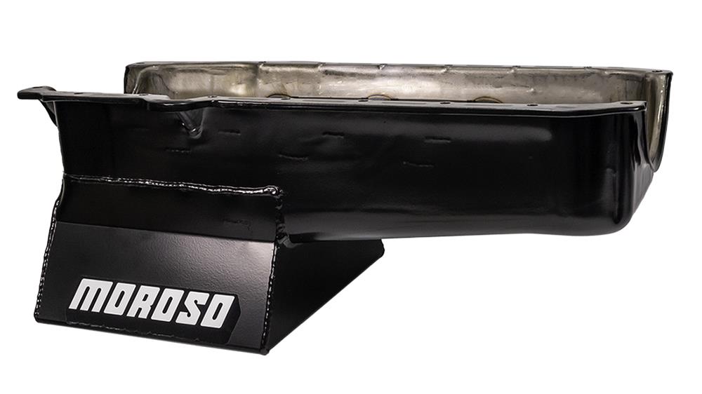 Moroso 86-Up Chevrolet SBC (w/1 Piece Rear Main Seal) Wet Sump 7qt 8.25in Steel Oil Pan - Black thumbnail 2
