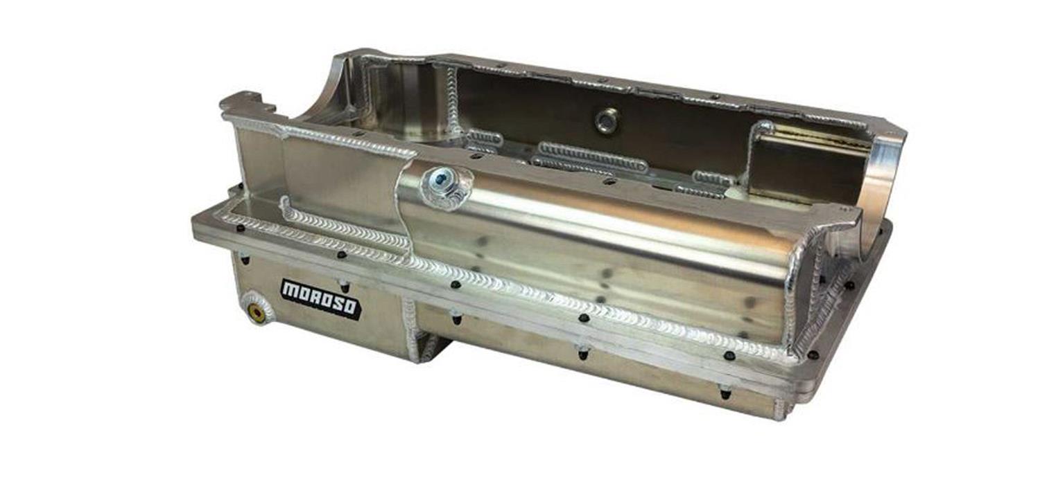 Moroso Donovan 500 & 700 BBC 2-Piece -16AN Ext Wet Sump Aluminum Oil Pan w/Double Power Kick Out thumbnail 2