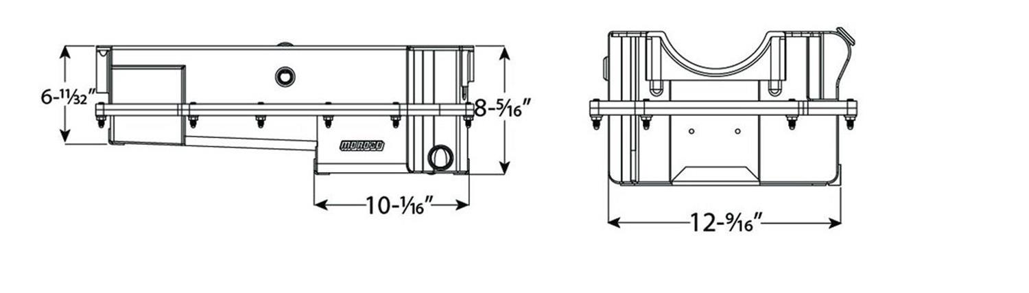 Moroso Donovan 500 & 700 BBC 2-Piece -16AN Ext Wet Sump Aluminum Oil Pan w/Double Power Kick Out thumbnail 3