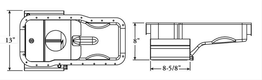 Moroso Ford 289-302 (w/Front Sump) Kicked Out Wet Sump 7qt 8in Steel Oil Pan thumbnail 3