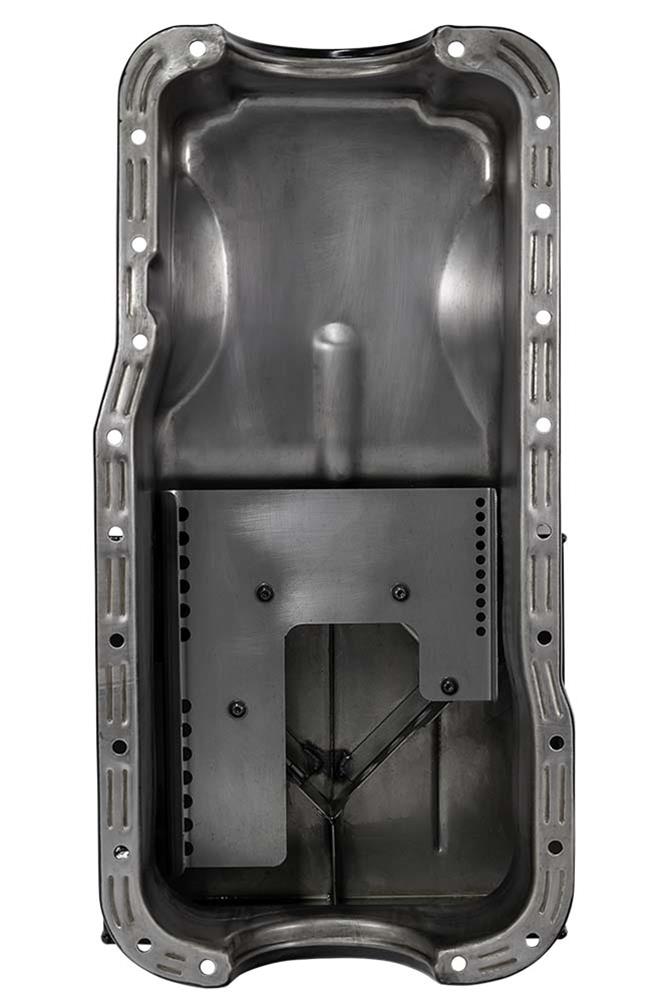 Moroso Ford 289-302 (w/Front Sump) Kicked Out Road Race Baffled 9qt 8in Steel Oil Pan thumbnail 3