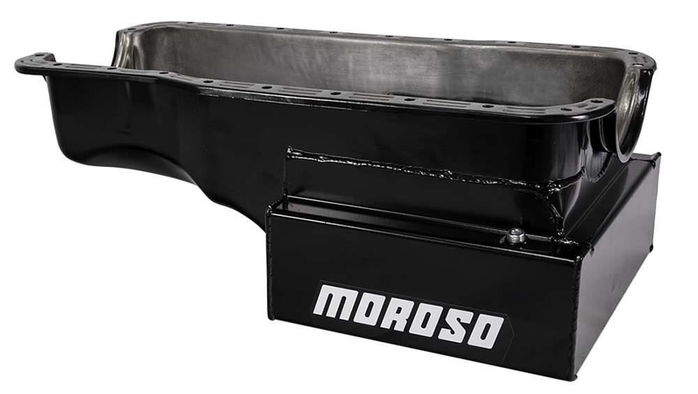Moroso Ford 289-302 (w/Front Sump) Kicked Out Road Race Baffled 9qt 8in Steel Oil Pan