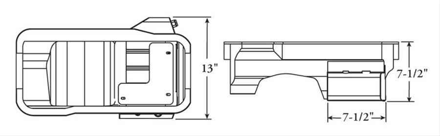 Moroso Ford 289-302 (w/Rear Sump) Kicked Out Road Race Baffled Wet Sump 7qt 7.5in Steel Oil Pan thumbnail 4