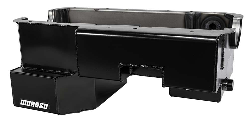 Moroso Ford 289-302 (w/Rear Sump & Billet End Seals) Power Pouch Wet Sump 7qt 9in Steel Oil Pan thumbnail 2