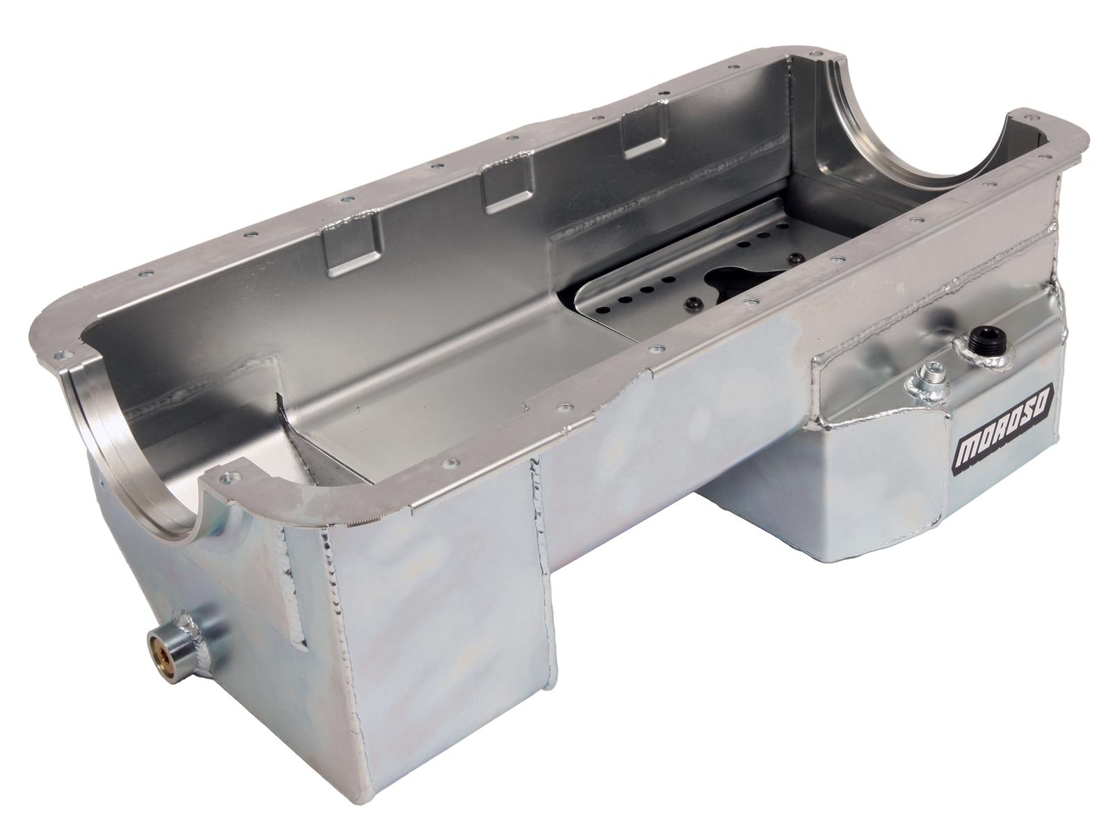Moroso Ford 351W (w/Rear Sump & Billet End Seals) Road Race Baffled Wet Sump 7qt 7.5in Steel Oil Pan thumbnail 3