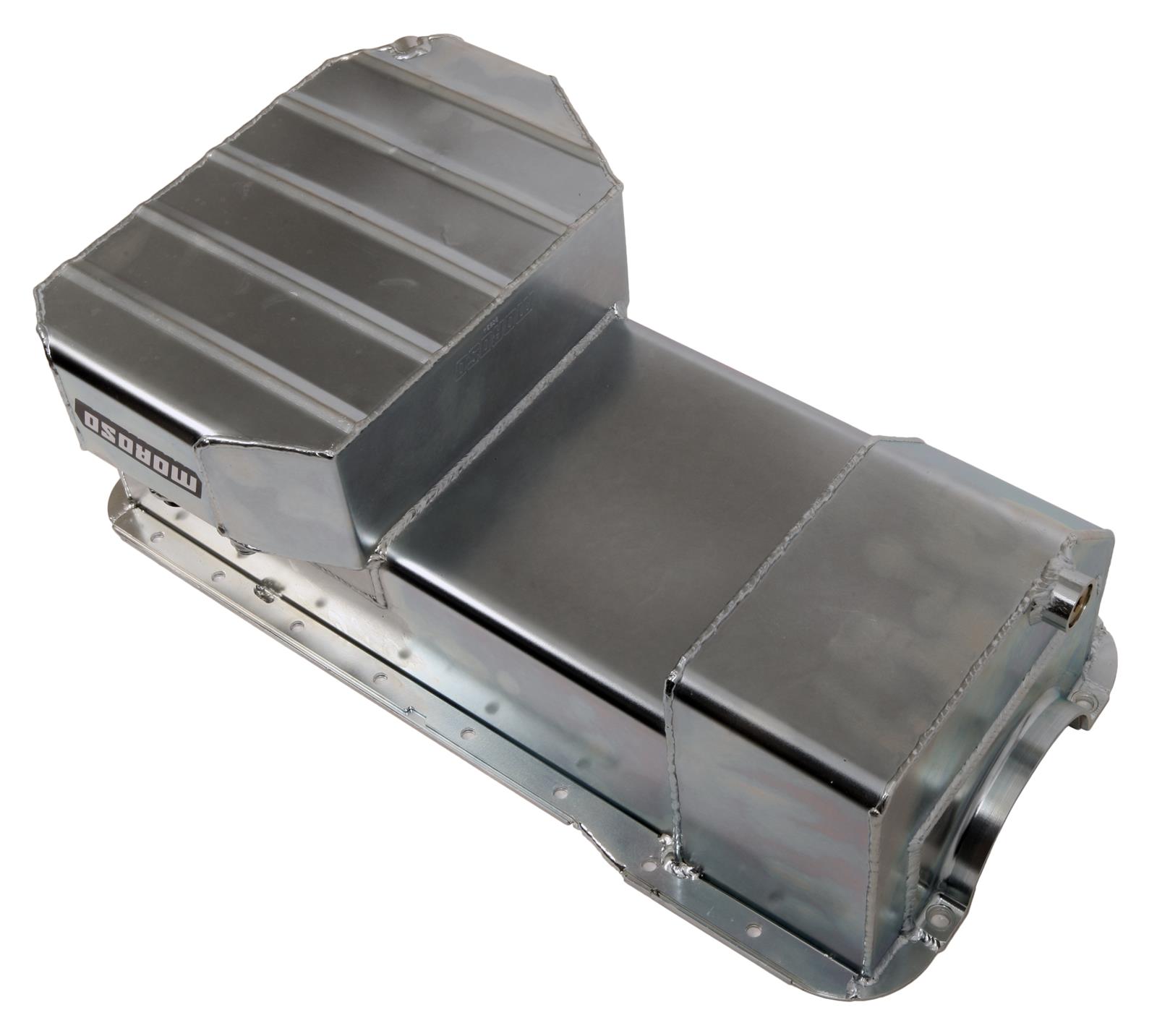 Moroso Ford 351W (w/Rear Sump & Billet End Seals) Road Race Baffled Wet Sump 7qt 7.5in Steel Oil Pan