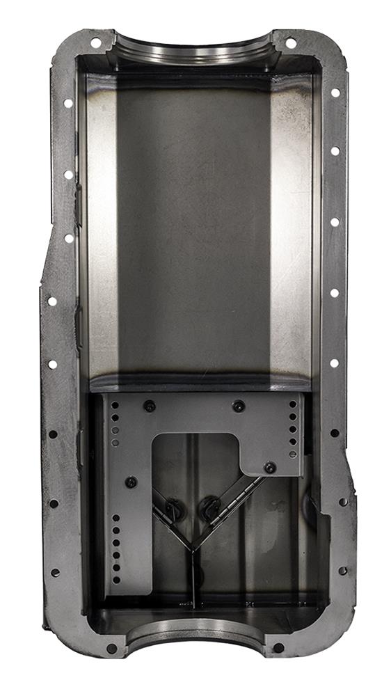 Moroso Ford 351W (w/Front Sump & Billet End Seals) Road Race Baffled Wet Sump 7qt 8in Steel Oil Pan thumbnail 3
