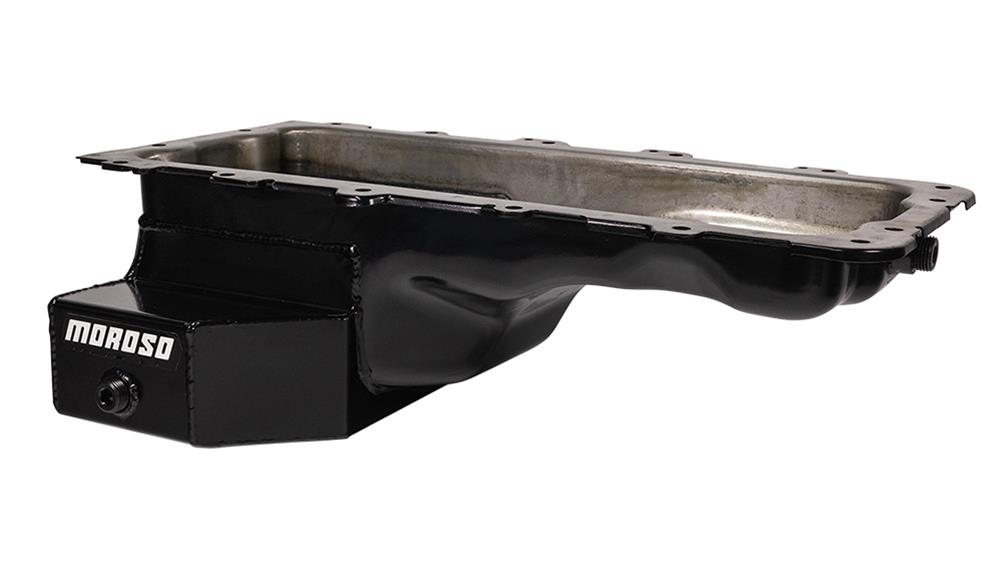 Moroso Ford 4.6/5.4L (w/Rear Sump) Kicked Out Wet Sump 7qt 6.5in Steel Oil Pan thumbnail 2